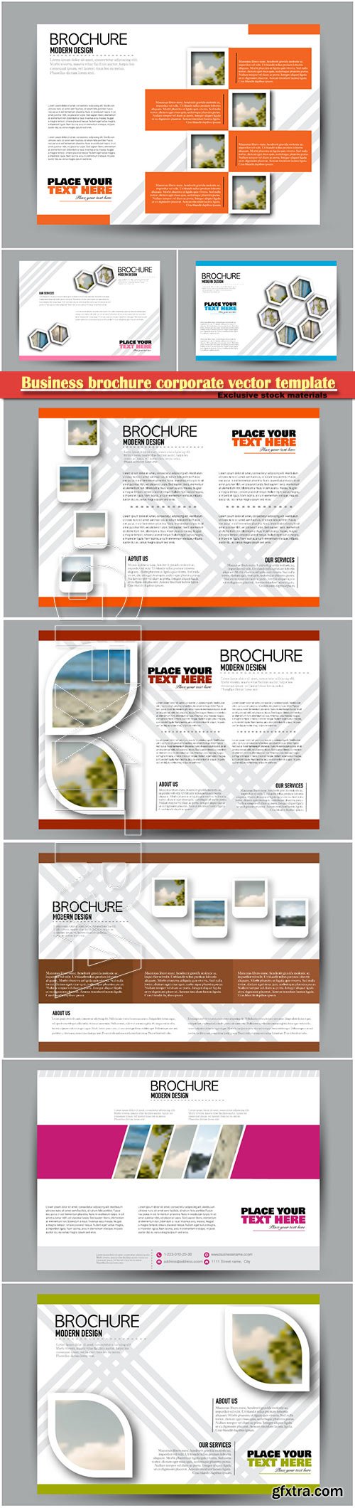 Business brochure corporate vector template, magazine flyer mockup # 16