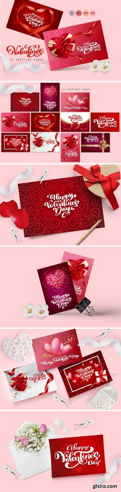 Valentine Vector Greeting Cards