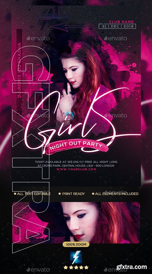 GraphicRiver - Girls Party Flyer 23136213