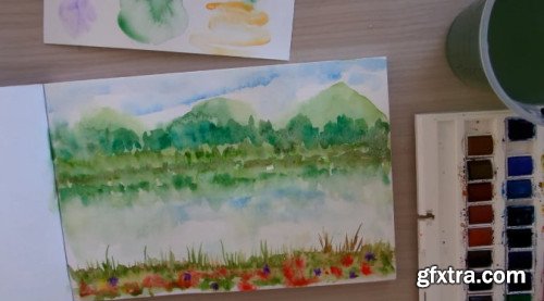 Exploring Watercolor: Painting Colorful Pond