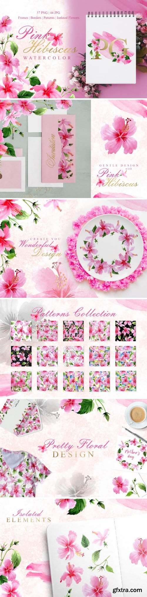 CM - Pink Hibiscus Watercolor png 3357013