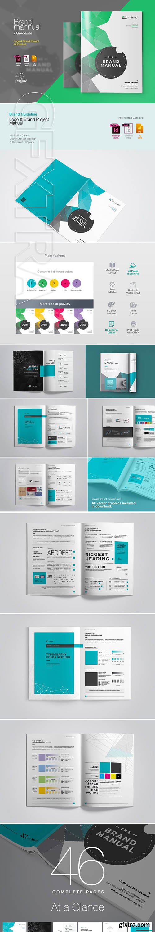 CreativeMarket - Brand Guideline Brochure 3370193