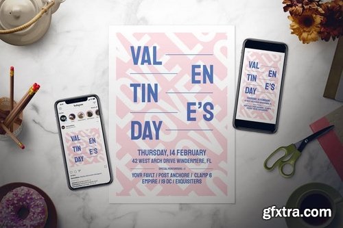 Modern Valentine\'s Day Flyer Set