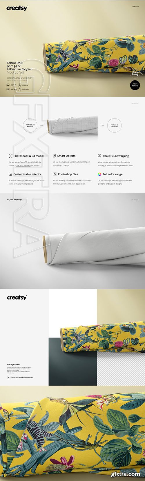 CreativeMarket - Fabric Roll Mockup 34 FF v6 3328565