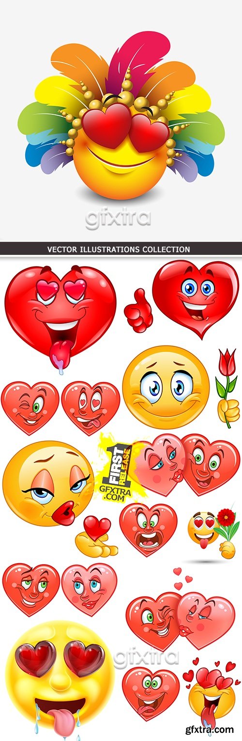 Red heart romantic St. Valentine\'s Day design collection