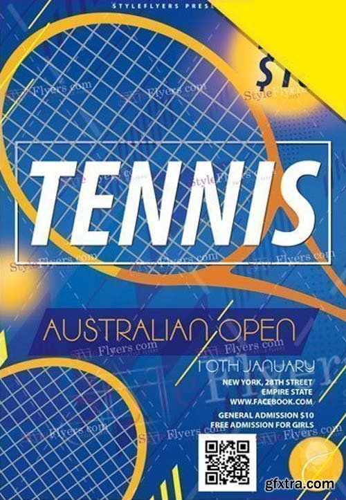Tennis. Australia Open V1 2019 PSD Flyer
