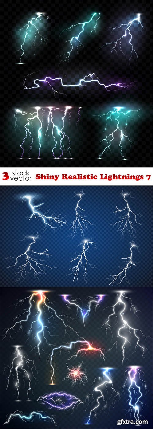 Vectors - Shiny Realistic Lightnings 7