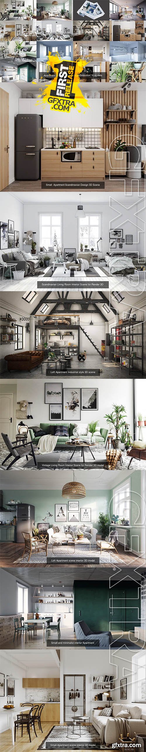 Cgtrader - Apartment Scandinavian Design Collection