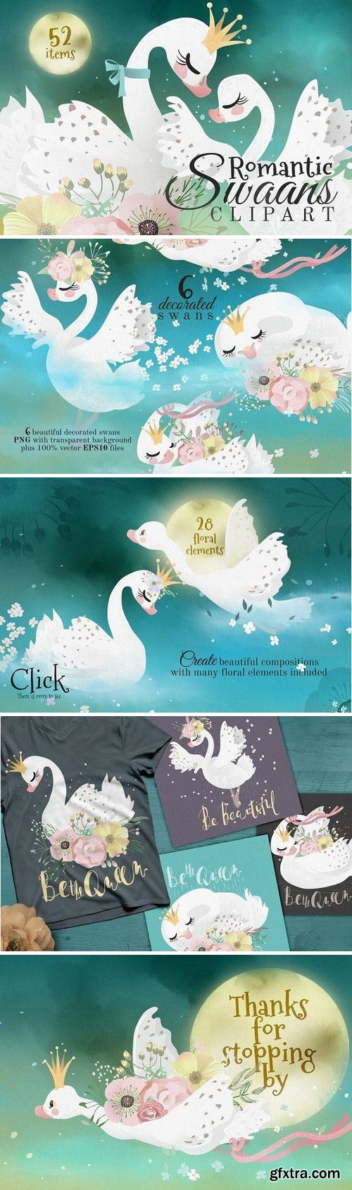 CM - Romantic Swans Clipart 2244992