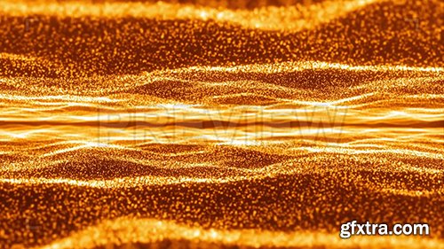 Gold Glowing Particle Waves Background 137741