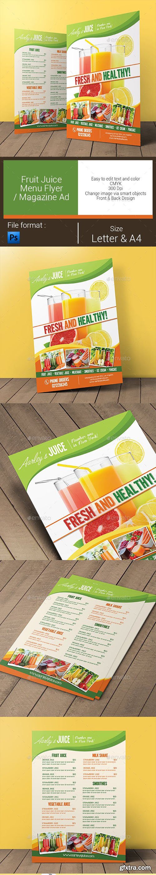 Fruit Juice Menu Flyer / Magazine Ad 11027875