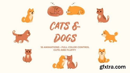 MotionArray Cats And Dogs. Hand Drawn Pack 169854