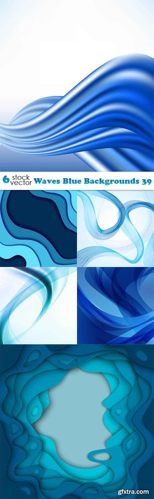 Vectors - Waves Blue Backgrounds 39