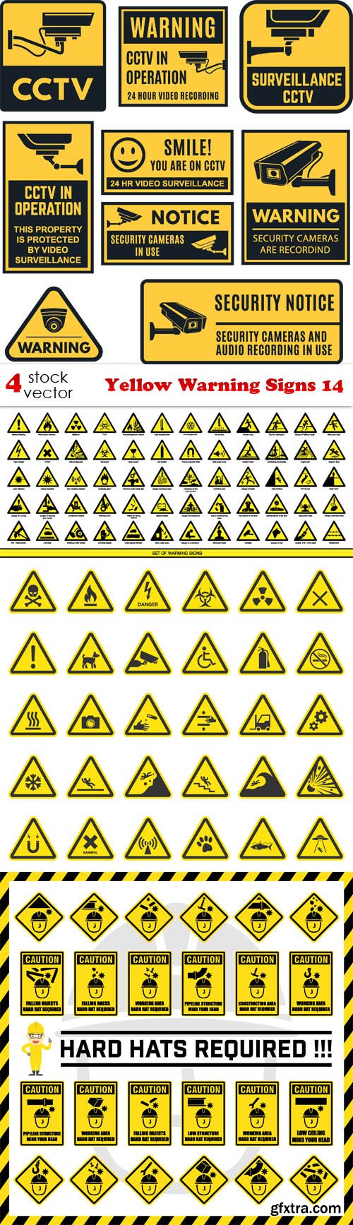 Vectors - Yellow Warning Signs 14