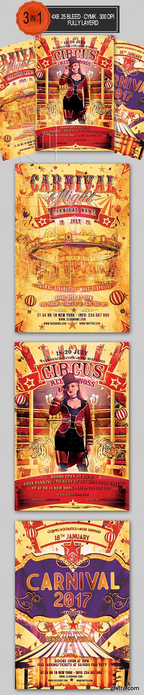 GraphicRiver - Circus and Carnival Flyer Bundle 23150102