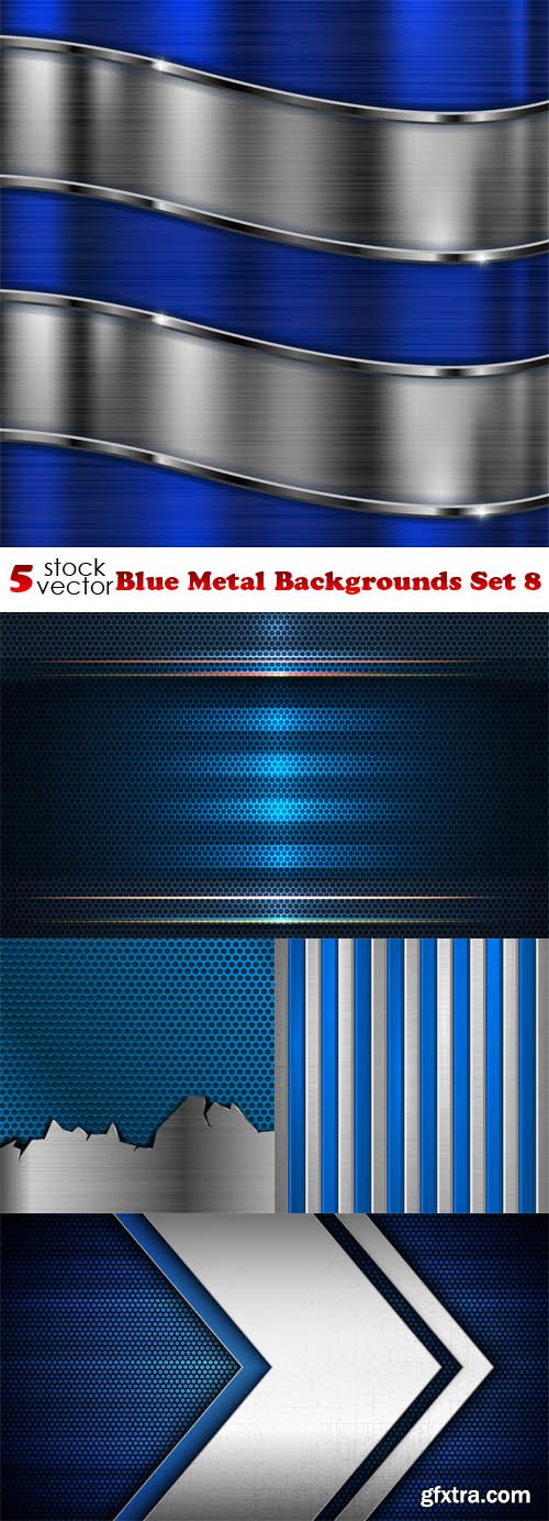 Vectors - Blue Metal Backgrounds Set 8