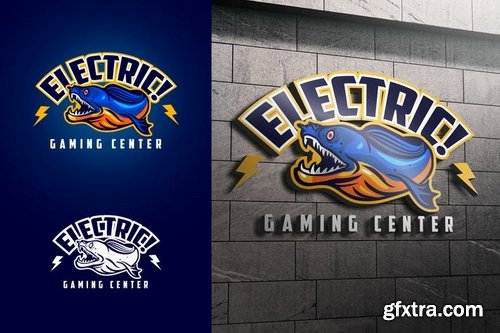 Electric Blue Eeel Mascot Esports or Sports Logo