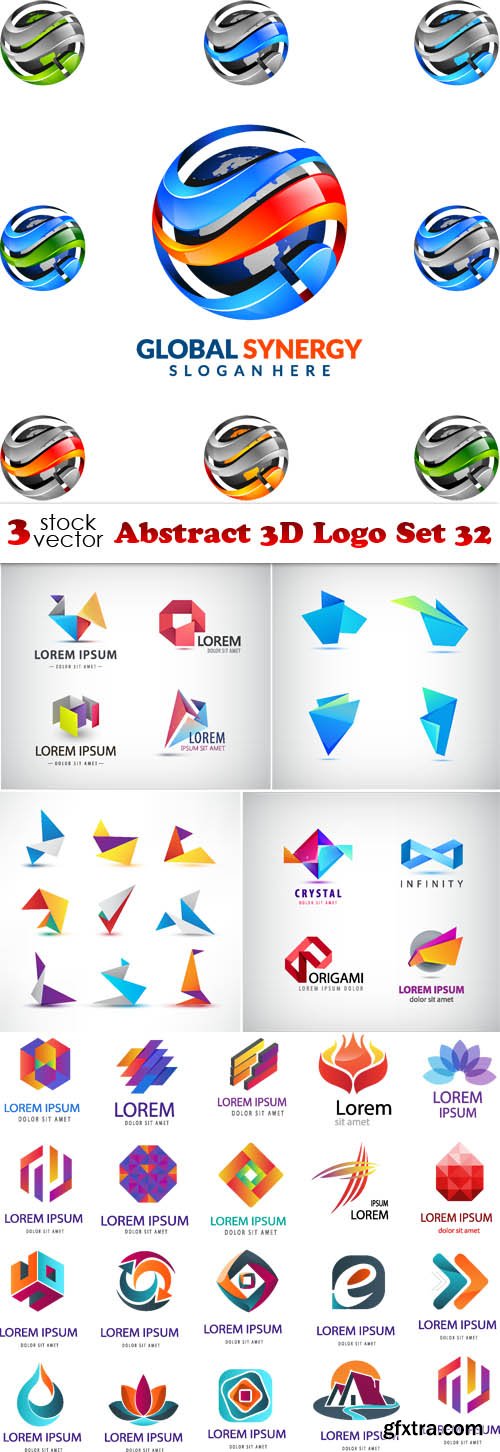 Vectors - Abstract 3D Logo Set 32