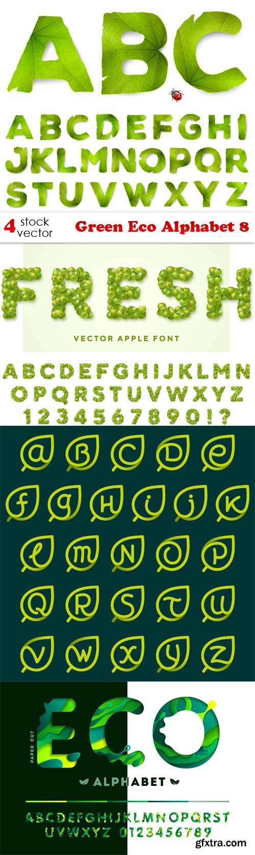 Vectors - Green Eco Alphabet 8