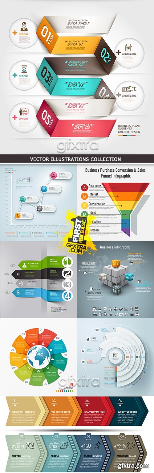 Modern infographics business options elements 29