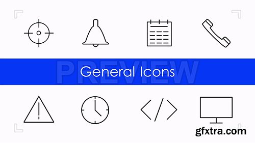 80 Self-Drawing Line Icons Pack 131778