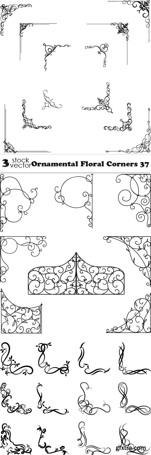 Vectors - Ornamental Floral Corners 37