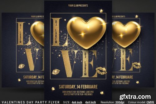 CreativeMarket - Valentines Day Party Flyer 3349679