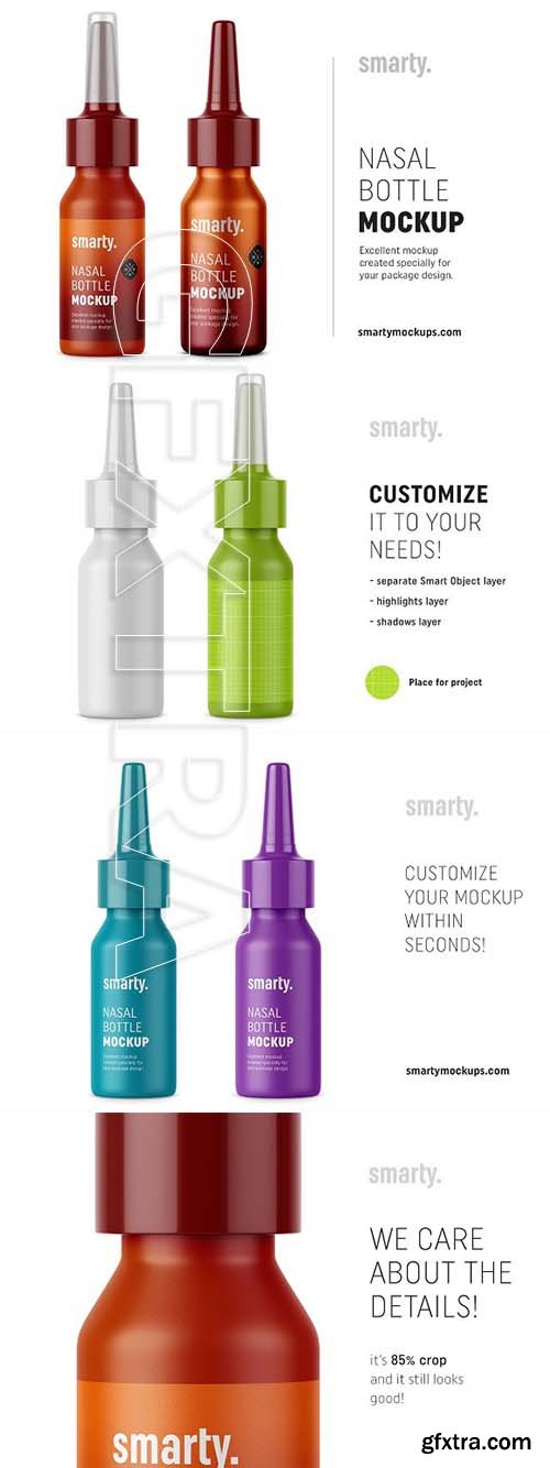 CreativeMarket - Plastic & metal nasal bottle mockups 3370748