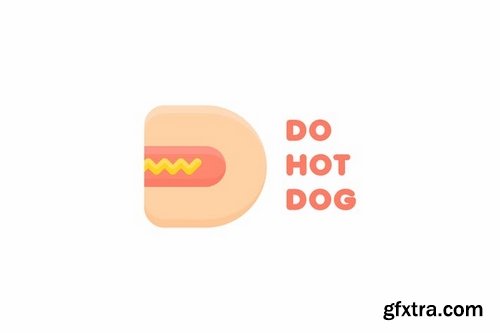 Hot Dog D Letter Logo