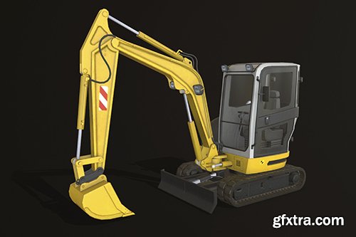 Cgtrader - Mini Excavator 2 Low-poly 3D model