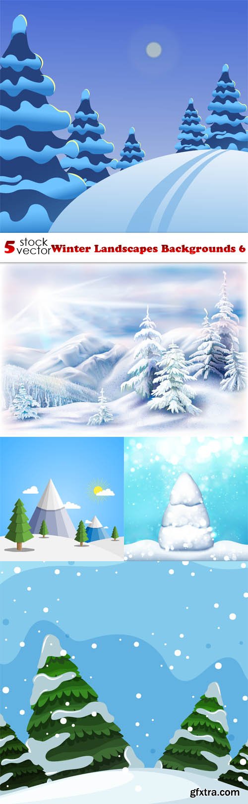 Vectors - Winter Landscapes Backgrounds 6