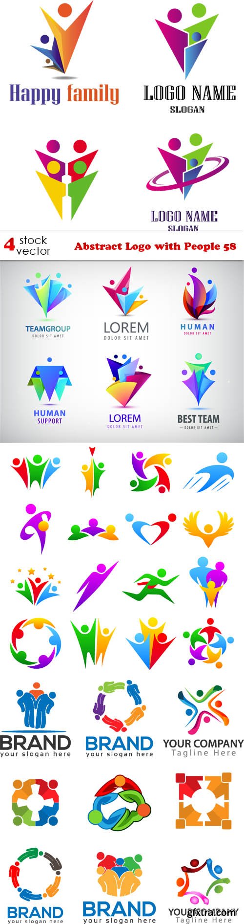 Vectors - Abstract Logo with People 58
