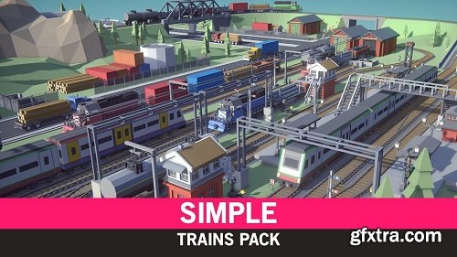 Simple Trains - Cartoon Assets Low-poly 3D model