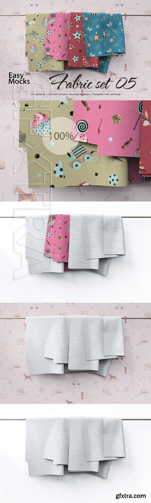 CreativeMarket - Fabric Mockup set 05 3406321