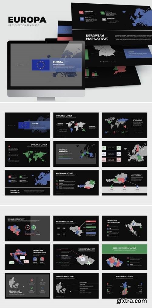 Europa : Europe Region Vector Map Keynote and Google Slides