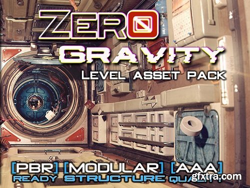 unity asset Space Station Level Asset Pack - Zero Gravity PBR / Unity