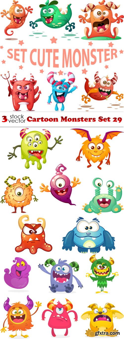 Vectors - Cartoon Monsters Set 29