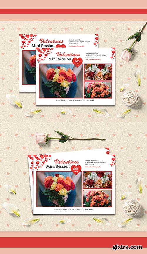 Valentine\'s Day Photography Session Flyer Layout 245412183