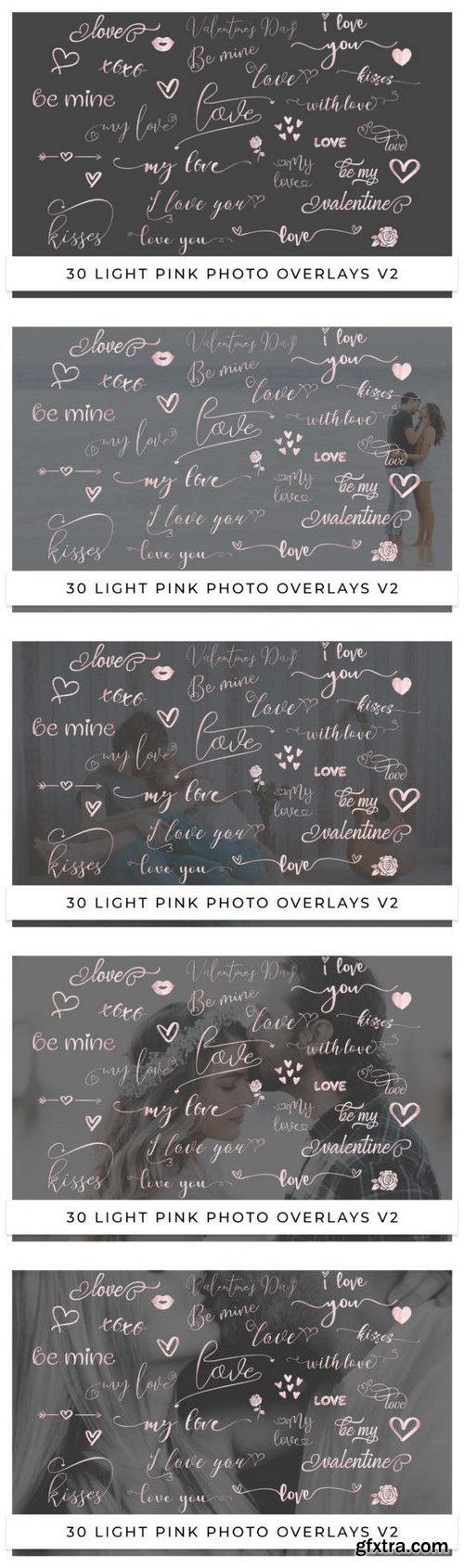Light pink valentines overlays for photos