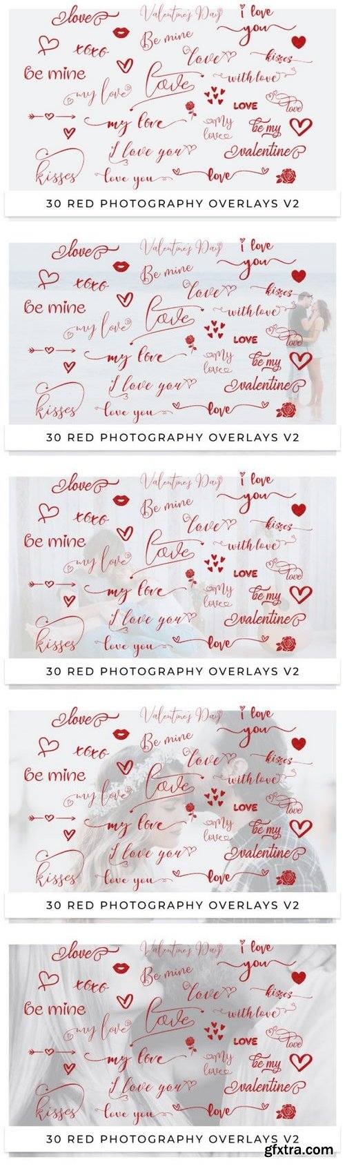 Red glitter photo overlays for Valentine’s Day