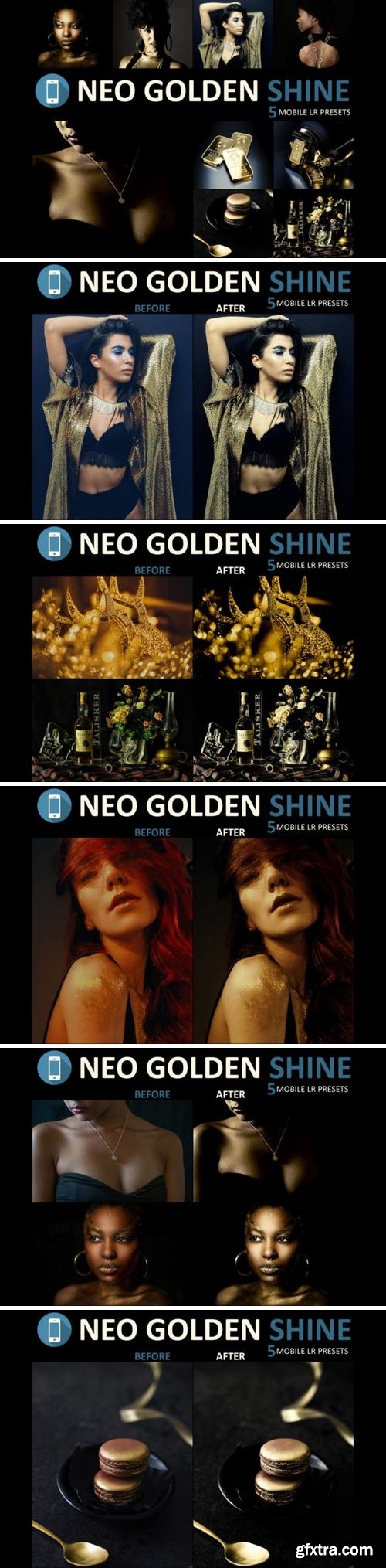 Neo Golden Shine Theme mobile lightroom presets