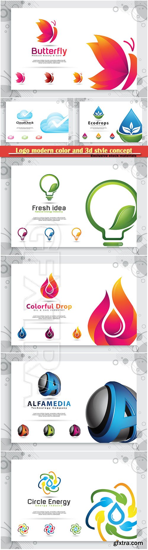 Logo modern color and 3d style concept, business and company identity # 2