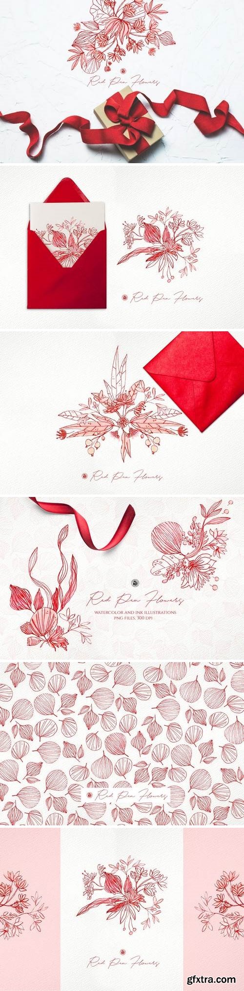 CM - Red Pen Flowers 3405822