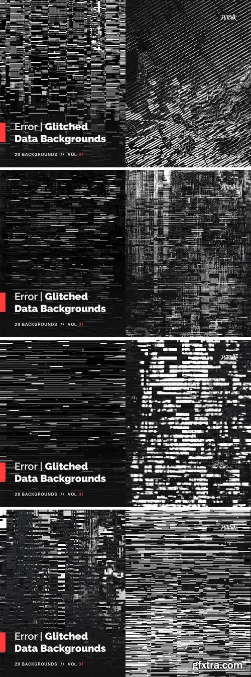 Error | Glitched Data Backgrounds | Vol. 01