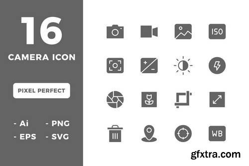 16 Camera Icons (Solid)