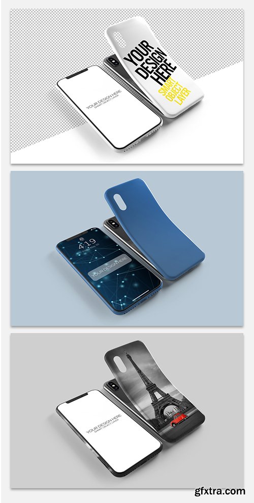 Smartphone Screen and Case Mockup 247664496