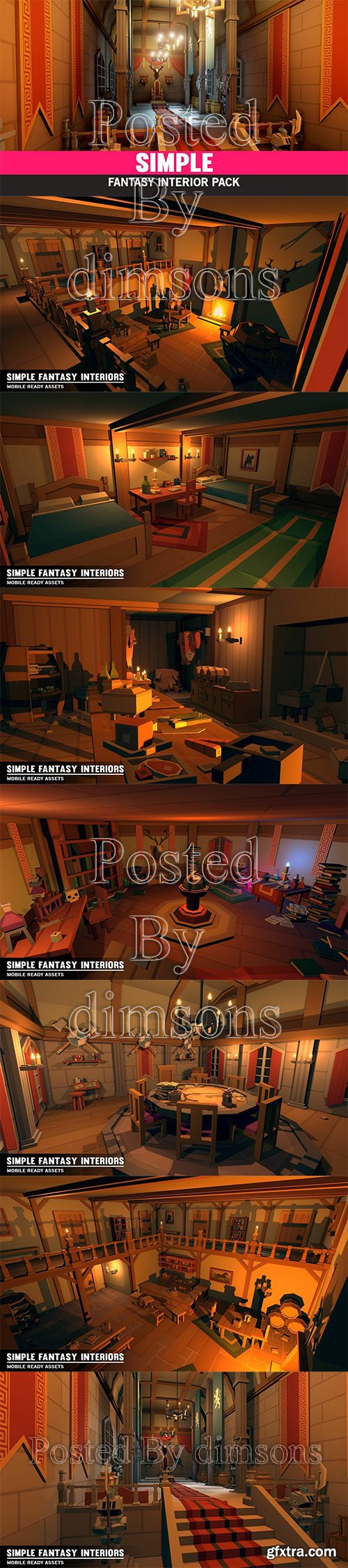 Cgtrader - Simple Fantasy Interiors - Cartoon Assets Low-poly 3D model