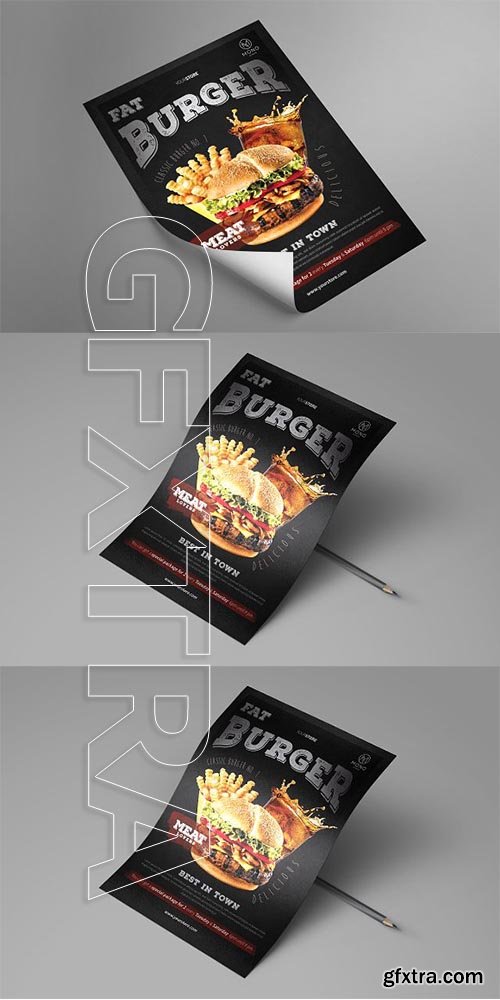CreativeMarket - Rustic Burger Flyer 3250046