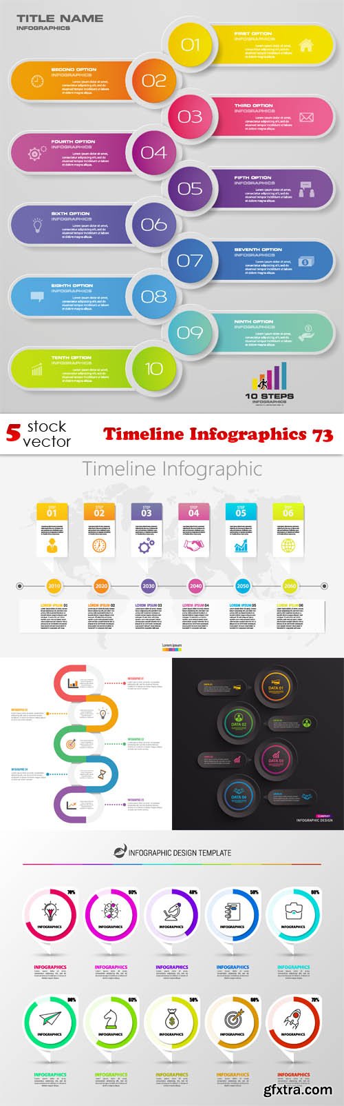 Vectors - Timeline Infographics 73