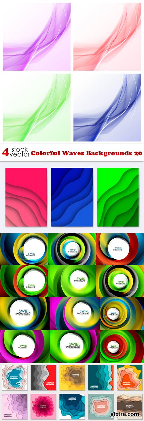 Vectors - Colorful Waves Backgrounds 20
